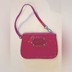MICHAEL KORS Pink Glossy Small Zip Pouch
